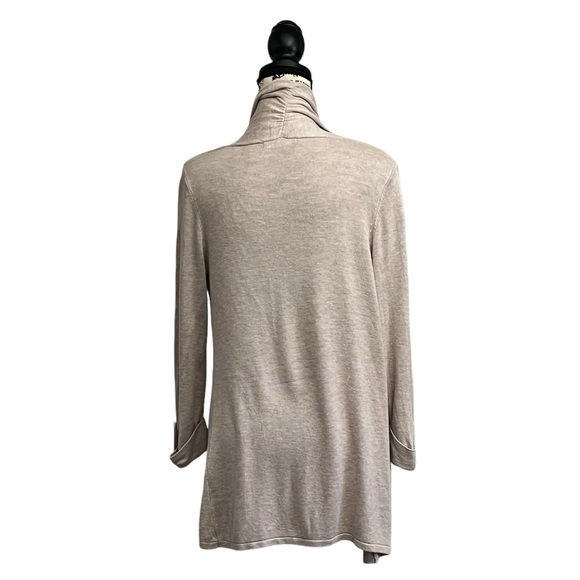Joan Vass 100% Viscose Knit Open-Front Cardigan Long Sleeve Gray Women's Medium - Picture 4 of 9